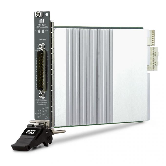 ナショナル・インスツルメンツ PXIe-4143 PXI Source Measure Unit showing front panel and connectors